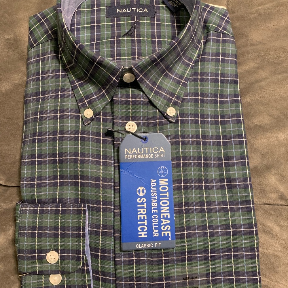 Nautica Performance Men’s Shirt - Turquoise Plaid